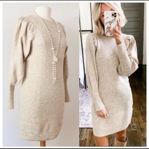 Cream sweater dress